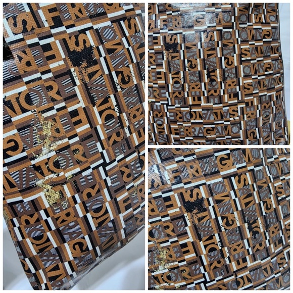 Authentic Salvatore Ferragamo Coated Canvas Shoulder Bag Brown - Picture 10 of 16